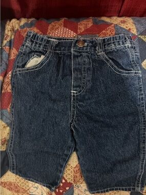 Kids Dark Blue Denim Shorts with Elastic Waist
